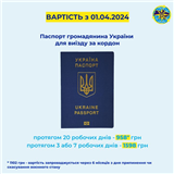 Зміна вартості паспорта громадянина України для виїзду за кордон